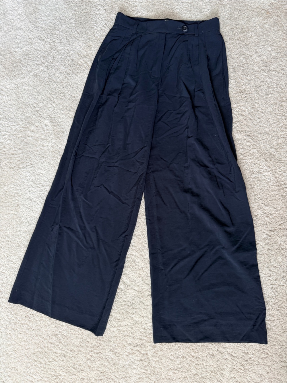 Abercrombie & Fitch Black Wide-Leg Pull-On Pants